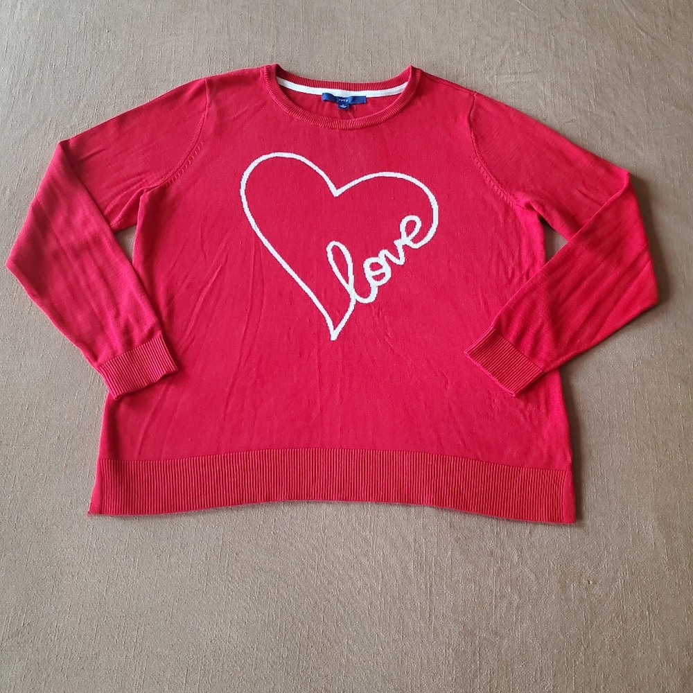 Apt. 9 Vibrant Coral Graphic Sweatshirt Large